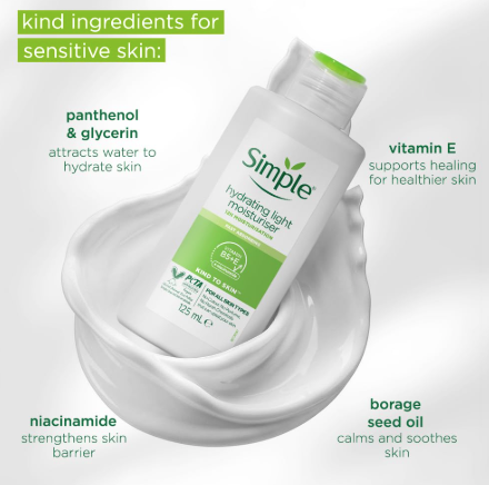 Simple Kind To Skin Hydrating Light Moisturiser - 125ml